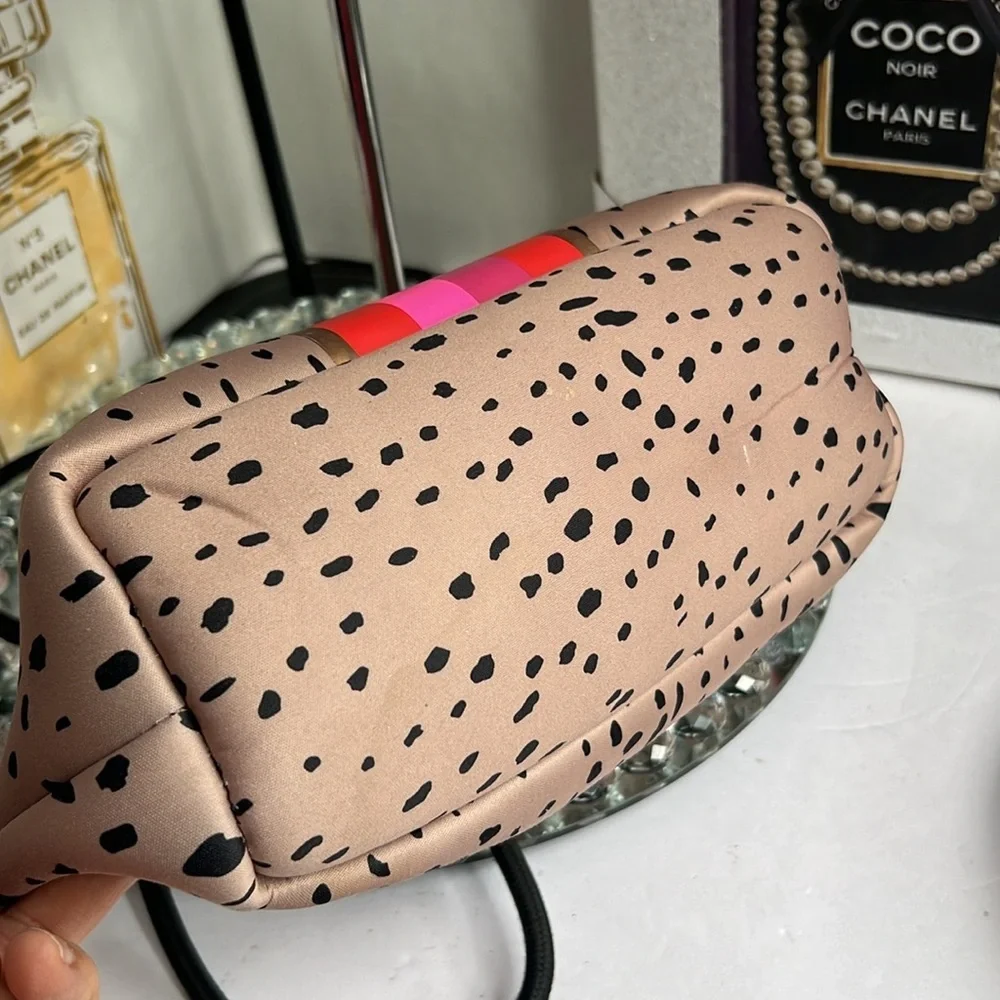 Taylor Gray Neoprene Mini Tote with Leopard Accents like new